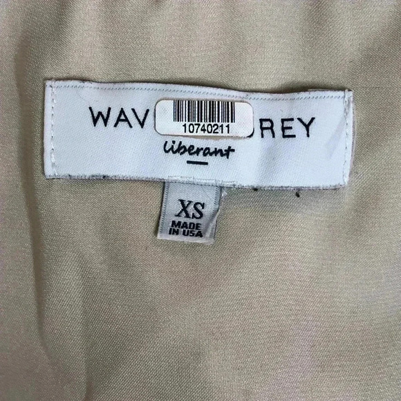 Waverly Grey Cold Shoulder Top Small Polka Dot Golden Stripe Peplum - Picture 8 of 10